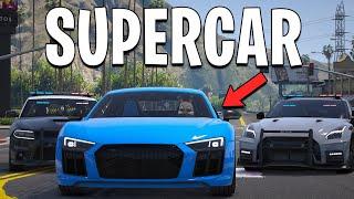 Running From Cops with Supercars on GTA 5 RP