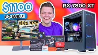Best $1100 Gaming PC Build 2024  ft. RX 7800 XT & Ryzen 5 7600 w Benchmarks