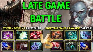 EPIC LATE GAME BATTLE  Stygian DESO LVL2 Lifestealer Vs. Annoying Giant Army GOD Phantom Lancer