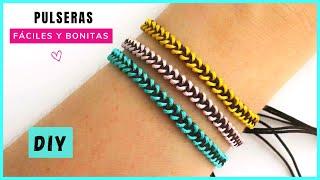 PULSERAS de HILO FÁCILES en MACRAMÉ paso a paso   PULSERAS para vender #pulserasdemacrame