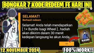 KODE REDEEM FF KODE REDEEM FREE FIRE TERBARU 12 November 2024 HARI INI‼️