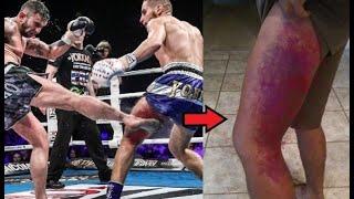 Crazy Pain... Most Brutal Low Kick KOs in Combat Sports #2