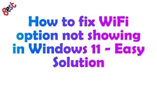 Значок Wi-Fi в Windows 11 не отображается в Windows 11