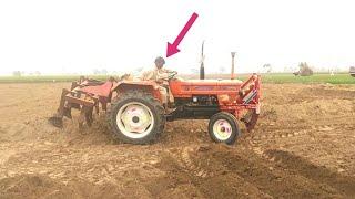 New driving style  New Holland Fiat 480 tractor with cultivator on old age driver