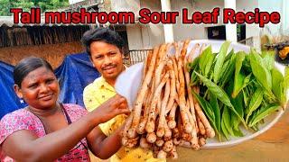 Mushroom And Sour Leaf Recipe  Odisha Village Style Cooking  Rural Life In Odisha Village