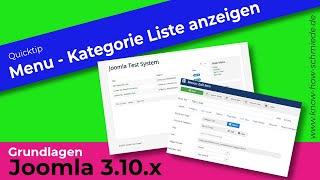 Joomla - Beiträge als Liste anzeigen - Kategorie Liste als Menü Typ