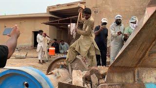 Big Giant Rock Stucked Into crusher workers faced a chalange asmr giant #stonecrusher machine