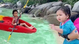 น้องใยไหม เที่ยว หาดพาราไดซ์ภูเก็ต พายเรือเล่นกับพี่ๆ