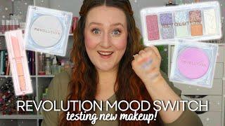 TESTING *NEW* REVOLUTION MOOD SWITCH MAKEUP COLLECTION - Swatch & Try On Eyeshadow Palette Review