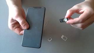 Xiaomi Redmi 5  Как установить nano-SIM-карты в лоток смартфона