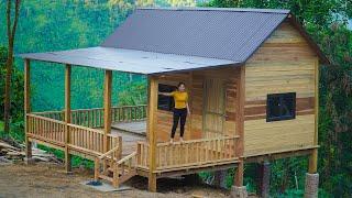 TIMELAPSE START to FINISH Alone Building wooden House - Build a concrete road to the cabin