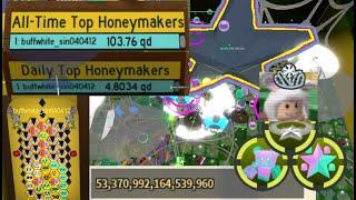 1.18qd 40min boost and Top 1 all time honey leaderboard - Bee swarm simulator