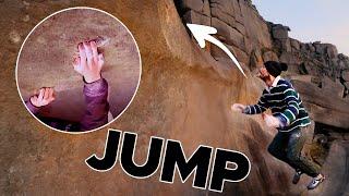 Bouldering or Parkour? Terrifying jump