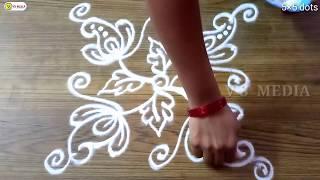 easy and simple rangoli with 5×5 dots  rangoli  chukkala muggulu  kolam  padi kolam