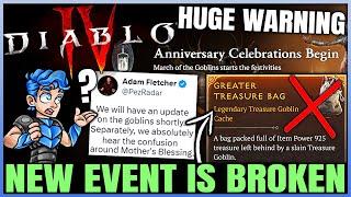 Diablo 4 - CONFIRMED BROKEN Goblin Loot Event Free INFINITE 925 Gear HUGE XP & Gold Buff & More