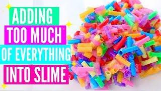 ADDING TOO MUCH INGREDIENTS INTO SLIME + GIVEAWAY Adding Too Much Of Everything Into SLIME