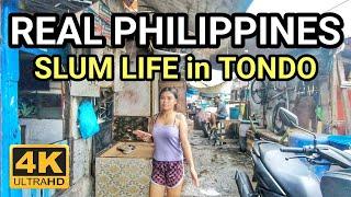 EXPLORING HIDDEN LIFE NARROW ALLEY in TONDO  WALKING UNSEEN SLUM in MANILA Philippines 4K 