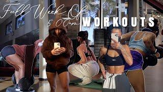 5AM FULL WEEK OF WORKOUTS + WHAT I EAT  my upper & lower body routine to gain strength & confidence