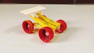 how to make mini rubber band car  DIY Toy Car