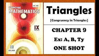 ICSE Class 9  Triangles  Chapter 9  Selina  Concise Mathematics 