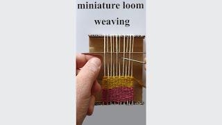 Mini cardboard loom weaving DIY miniature loom wall hanging #shorts