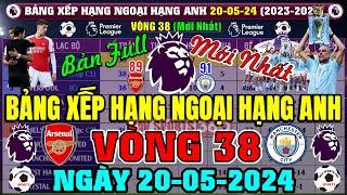 Bảng Xếp Hạng Ngoại Hạng Anh 2024 Mới Nhất Vòng 38 Ngày 2052024 Arsenal 89đ Man City 91đ Top 1