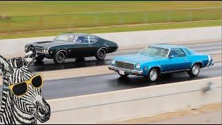 1974 Chevy Chevelle 454 vs 1969 Olds Cutlass W 31  PURE STOCK DRAG RACE  CARS AND ZEBRAS