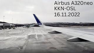 Kirkenes Airport Høybuktmoen KKN - Airbus A320neo - Take-off - Quick De-Icing - 4K Resolution