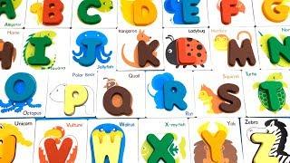 Learn wild Animals Names by Alphabet- British Card Recognized Figure Fight