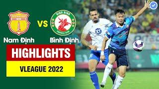 Highlights Nam Định vs Bình Định  Siêu phẩm vô lê tuyệt đẹp - Trò cưng HLV Park bị đạp thô bạo