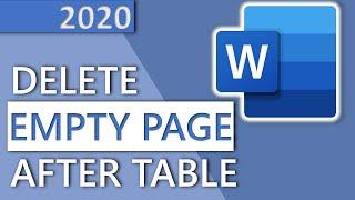 How to delete a page in Word after a table HD 2020 - in 2 MINUTES