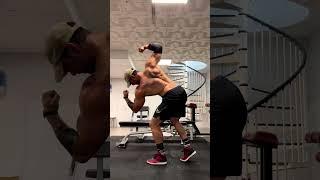 fit guy back muscle flexing