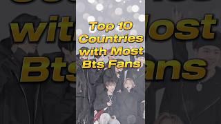 TOP 10 Countries With Most BTS Fans  #shorts #viralshorts #youtubeshorts @datacompare45