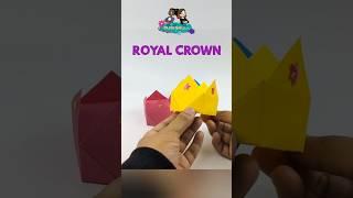 Fold a crown to be the queen or king of your own castle  #shorts #papercraft #origami #kidsvideo