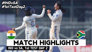 India Women vs South Africa Women 1st Test Day 2 2024 Highlights  INDW vs SAW 1st Test Highlights