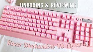 Unboxing + Review Razer Blackwidow V3 Quartz Keyboard + Typing ASMR