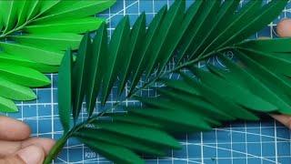 BENDABLE WIRED STEM PALM LEAVES  PAPER LEAVES CRAFT  HOW TO MAKE EASTER PALM LEAVES  EASTER CRAFT