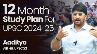 @IASAaditya AIR 48s 12-month Detailed Study Plan for UPSC 2024-25  #prelims
