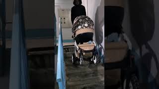 Рассказываем как одному поднять и спустить коляску по лестнице. How to raise and lower the stroller