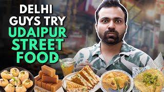 Delhi Guys Try Udaipur Street Food  Ft. Masala Papad & Pani Puri  The Urban Guide