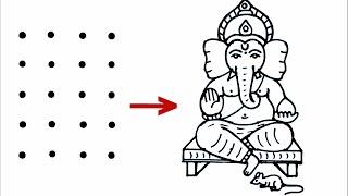 Lord Ganesha drawing from 4×5 dots easy step by step  Easy Lord Ganesha Rangoli