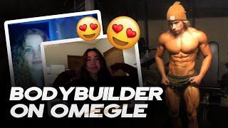 BODYBUILDER USES OMEGLE  FLEXING ON OMEGLE  HILARIOUS REACTIONS