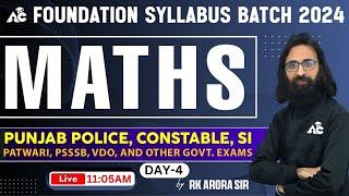 Punjab Police Constable 2024  Maths Class  All Punjab Govt Exams Preparation  Rk Arora Sir #4