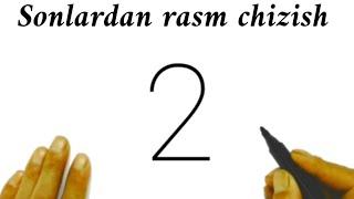 2-Raqamidan qush rasmini chizish How to draw drawings from numbers 2