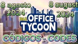 CÓDIGOS IDLE OFFICE TYCOON  8 AGOSTO 2024  IDLE OFFICE TYCOON CODES  IDLE OFFICE TYCOON GIFT CODE