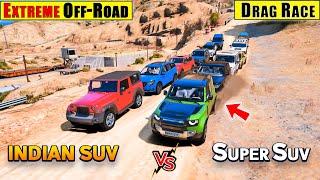 GTA 5  INDIAN SUV VS SUPER SUV EXTREME OFFROADING DRAG RACE