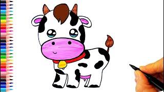 Çok Kolay İnek Çizimi - İnek Nasıl Çizilir? - How To Draw a Cow Easy - Kurban Bayramı Resmi Çizimi