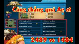 Cụm 3 siêu nấm - Căng quá căng - Big War 2489 vs 1484 - KVK 2489 #rok #riseofkingdoms #f2pgaming