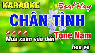 Karaoke Chân Tình Beat Chuẩn Nhạc Sống Tone Nam  Hoài Phong Organ