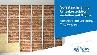 Erstellung von Vorsatzschalen mit Unterkonstruktion - Rigips Verarbeitungsanleitung Trockenbau